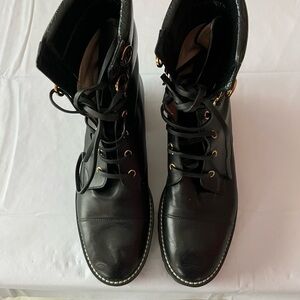 Stuart Weitzman Black Leather Moto Boots